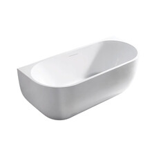 Half vrijstaand Bad Göteborg 170x75x60cm Mat Wit Acryl met afvoer en clickwaste overloop