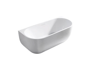 Half vrijstaand Bad Göteborg 180x80x60cm Mat Wit Acryl met afvoer en clickwaste overloop