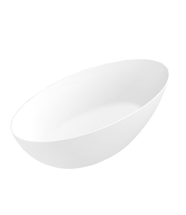 FABRIECIO Vrijstaand Bad Ovaal 170x80x58cm Malmö Wit Acryl met overloop en afvoer