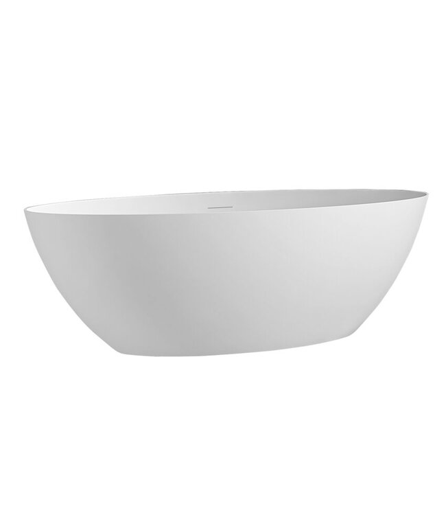 FABRIECIO Vrijstaand Bad Ovaal 170x80x58cm Malmö Wit Acryl met overloop en afvoer