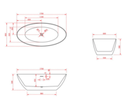Vrijstaand Bad Ovaal 170x80x58cm Malmö Wit Acryl met overloop en afvoer