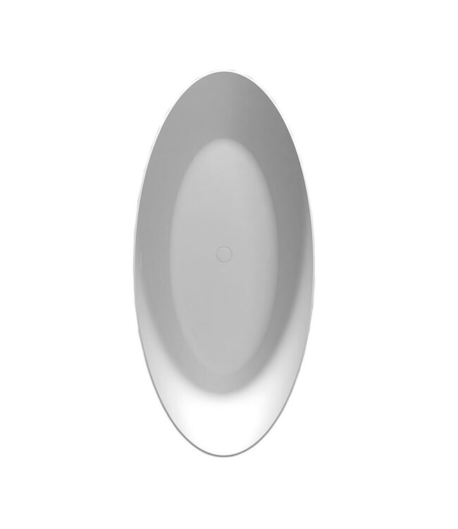 FABRIECIO Vrijstaand Bad Ovaal 180x85x58cm Malmö Mat Wit Acryl met overloop en afvoer