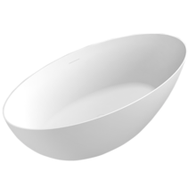 Vrijstaand Bad Ovaal 180x85x58cm Malmö Mat Wit Acryl met overloop en afvoer