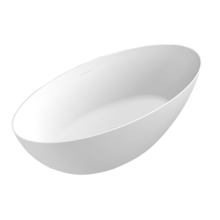 Vrijstaand Bad Ovaal 170x80x58cm Malmö Mat Wit Acryl met overloop en afvoer