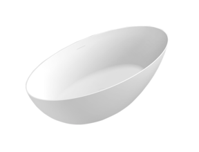 Vrijstaand Bad Ovaal 170x80x58cm Malmö Mat Wit Acryl met overloop en afvoer