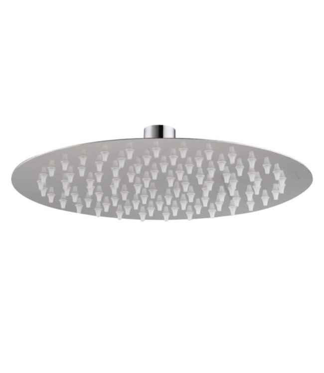 ALONI Hoofddouche Mila Gun Metal 30cm Vierkant Regendouchekop met rubbere sproeimondjes roestvrij