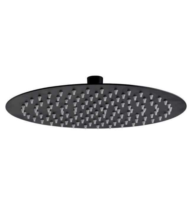 ALONI Hoofddouche Mila Gun Metal 30cm Vierkant Regendouchekop met rubbere sproeimondjes roestvrij