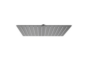 Hoofddouche Mila Gun Metal 30cm Vierkant Regendouchekop met rubbere sproeimondjes roestvrij