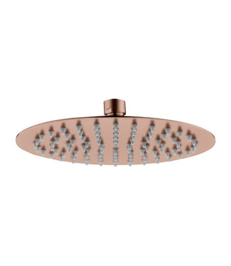 ALONI Hoofddouche Mila Geborsteld Koper 30cm Rond Regendouchekop met rubbere sproeimondjes roestvrij
