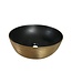 SANI-SUPPLY Waskom Pisa Rond Zwart mat - Geborsteld Goud 41x14cm Keramiek extra dunne rand