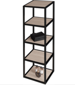 Industriele Stalen frame 135x35x35cm Mat Zwart Kolomkast Creavit Sharp met 5 lagen