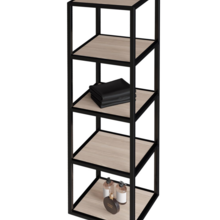 Industriele Stalen frame 135x35x35cm Mat Zwart Kolomkast Creavit Sharp met 5 lagen