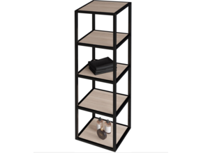 Industriele Stalen frame 135x35x35cm Mat Zwart Kolomkast Creavit Sharp met 5 lagen