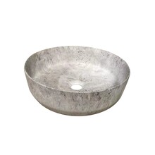Waskom Marmerlook Victoria Color Line Grijs rond 39x12 cm incl Clickwaste