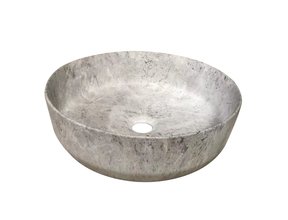 Waskom Marmerlook Victoria Color Line Grijs rond 39x12 cm incl Clickwaste
