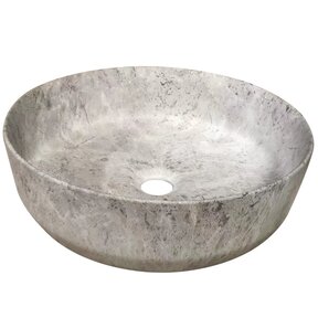 Waskom Marmerlook Victoria Color Line Grijs rond 39x12 cm incl Clickwaste