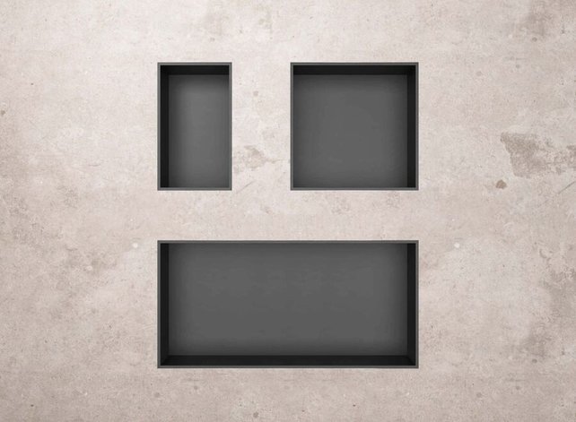 Nisjes badkamer Gun Metal 60x30x10cm Inbouwnis Douche