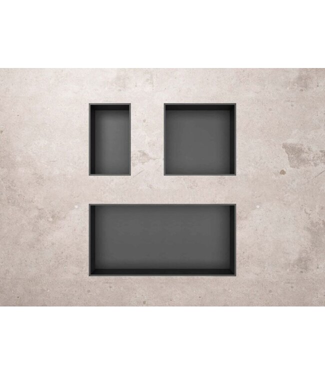 Nisjes badkamer Gun Metal 30x30x10cm Inbouwnis Douche