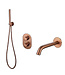 SANI-SUPPLY Inbouw badkraan set Effeze Brons met baduitloop en handdouche
