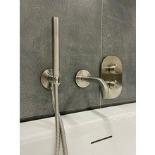 Inbouw badkraan set Effeze RVS met baduitloop en handdouche