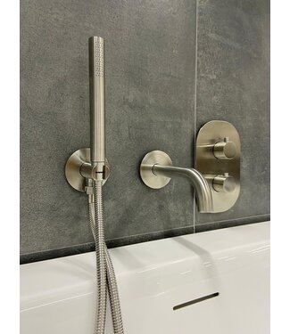SANI-SUPPLY Inbouw badkraan set Effeze RVS met baduitloop en handdouche
