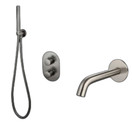 Inbouw badkraan set Effeze Gun Metal met baduitloop en handdouche