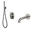 SANI-SUPPLY Inbouw badkraan set Effeze Gun Metal met baduitloop en handdouche