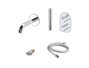 Inbouw badkraan set Effeze Chroom met baduitloop en handdouche