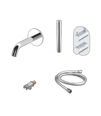 SANI-SUPPLY Inbouw badkraan set Effeze Chroom met baduitloop en handdouche