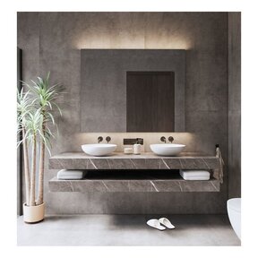 Gliss Design Wastafelblad Topdek Marmer Grijs 100x46x10cm Melamine (alle opties)