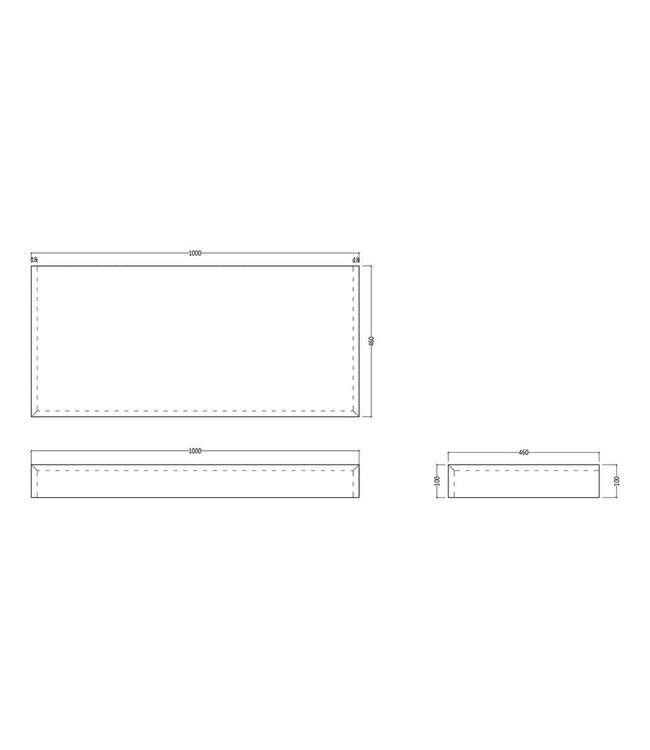 Gliss Design Wastafelblad Topdek Marmer Grijs 100x46x10cm Melamine (alle opties)