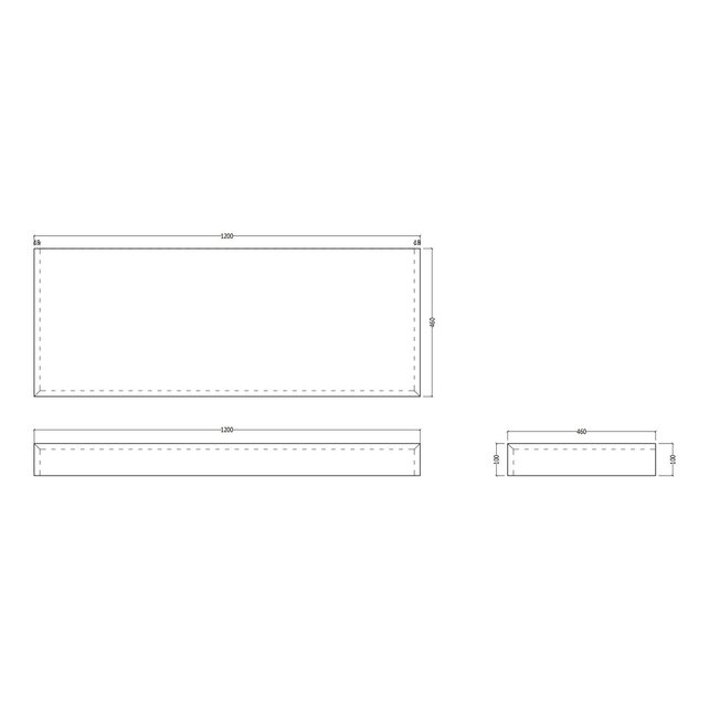 Gliss Design Wastafelblad Topdek Oak Classic 120x46x10cm Melamine (alle opties)