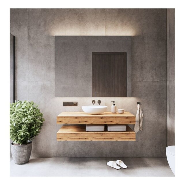 Gliss Design Wastafelblad Topdek Oak Cognac 140x46x10cm Melamine (alle opties)