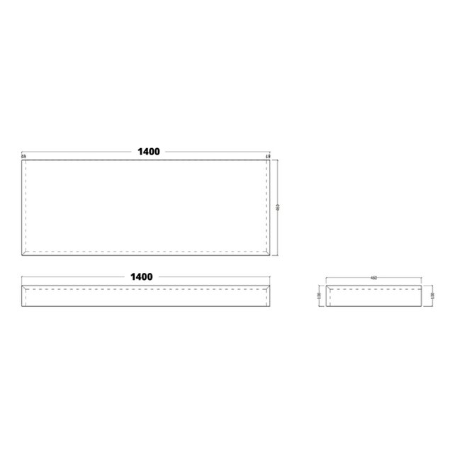 Gliss Design Wastafelblad Topdek Oak Cognac 140x46x10cm Melamine (alle opties)