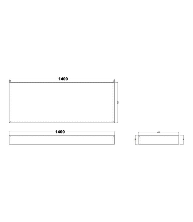 Gliss Design Wastafelblad Topdek Oak Cognac 140x46x10cm Melamine (alle opties)