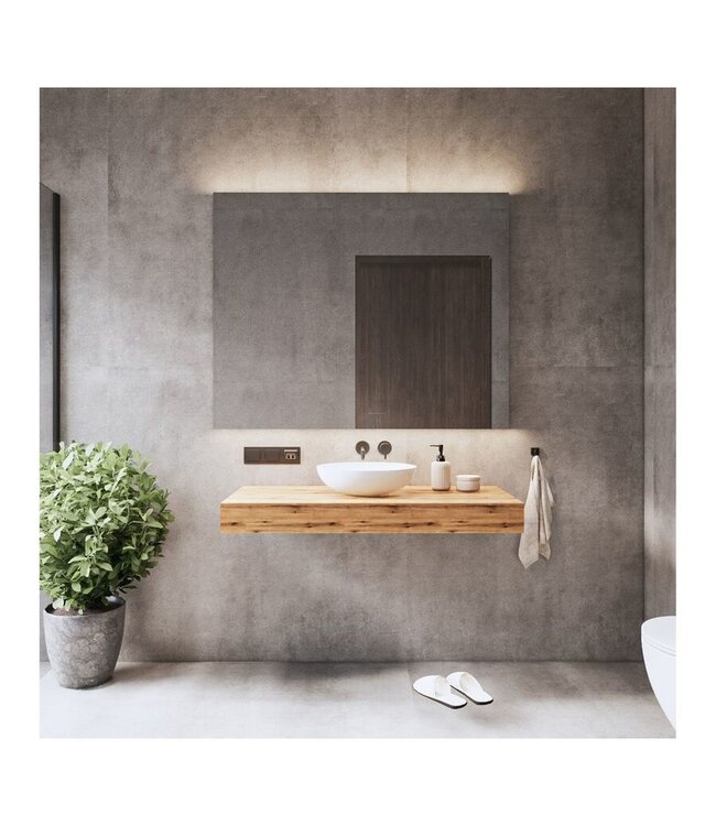 GLISS DESIGN Gliss Design Wastafelblad Topdek Ruw Natuur 160x46x10cm Melamine (alle opties)