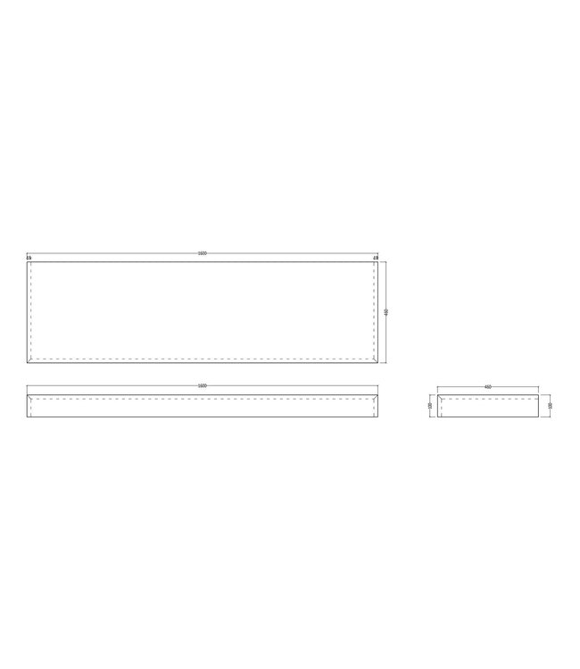 Gliss Design Wastafelblad Topdek Ruw Natuur 160x46x10cm Melamine (alle opties)