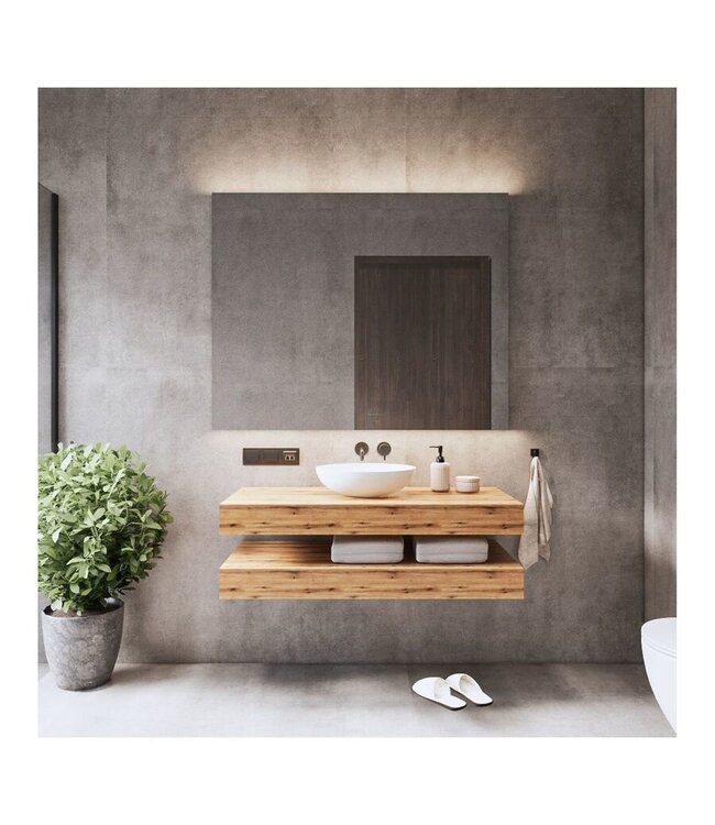 Gliss Design Wastafelblad Topdek Oak Cognac 180x46x10cm Melamine (alle opties)