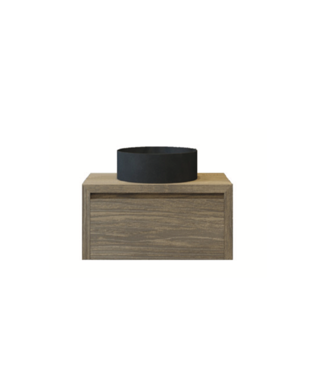 GLISS DESIGN Gliss Design Ares Wastafelonderkast met topblad Ash Gray 60x45x35 cm 1 lade greeploos