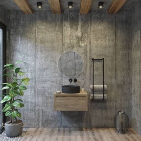 Gliss Design Ares Wastafelonderkast met topblad Ash Gray 60x45x35 cm 1 lade greeploos