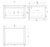 Gliss Design Ares Wastafelonderkast met topblad Ash Gray 60x45x35 cm 1 lade greeploos