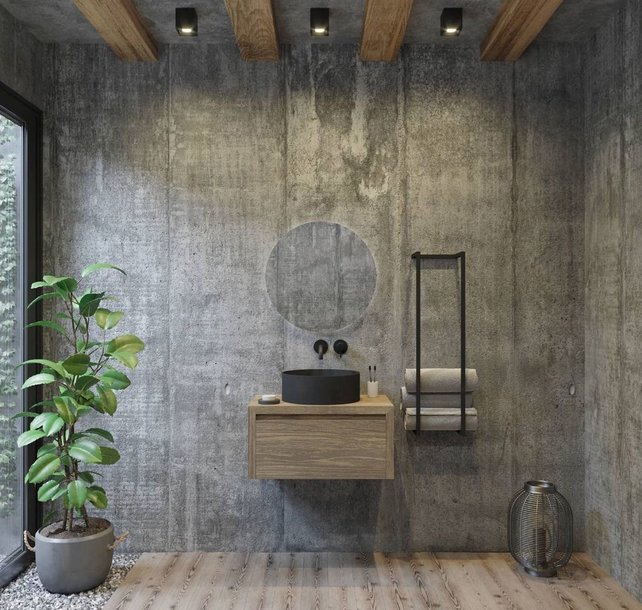 Gliss Design Ares Wastafelonderkast met topblad Ash Gray 70x45x35 cm 1 lade greeploos