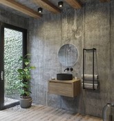 Gliss Design Ares Wastafelonderkast met topblad Ash Gray 70x45x35 cm 1 lade greeploos