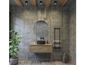 Gliss Design Ares Wastafelonderkast met topblad Ash Gray 90x45x35 cm 1 lade greeploos