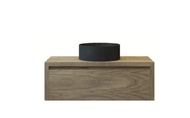 Gliss Design Ares Wastafelonderkast met topblad Ash Gray 100x45x35 cm 1 lade greeploos