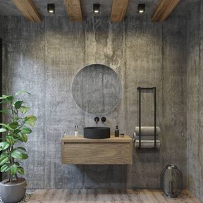 Gliss Design Ares Wastafelonderkast met topblad Ash Gray 100x45x35 cm 1 lade greeploos