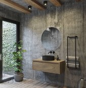 Gliss Design Ares Wastafelonderkast met topblad Ash Gray 100x45x35 cm 1 lade greeploos