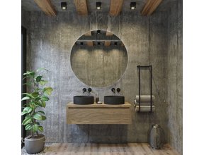 Gliss Design Ares Wastafelonderkast met topblad Ash Gray 120x45x35 cm 1 lade greeploos