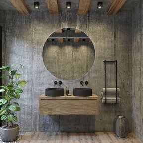 Gliss Design Ares Wastafelonderkast met topblad Ash Gray 120x45x35 cm 1 lade greeploos