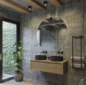 Gliss Design Ares Wastafelonderkast met topblad Ash Gray 120x45x35 cm 1 lade greeploos